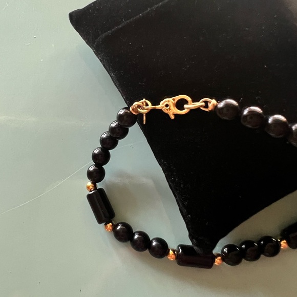 SALE Very Rare Vintage Monet Black n Gold Vermeil Bracelet - Picture 1 of 4